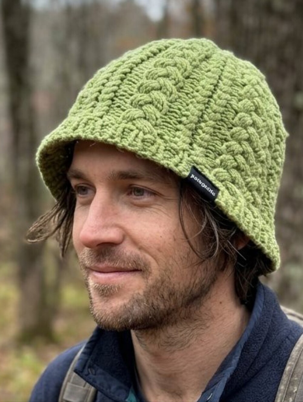 Patagonia Light Olive Green Cable Knit Bucket Hat • Size OS